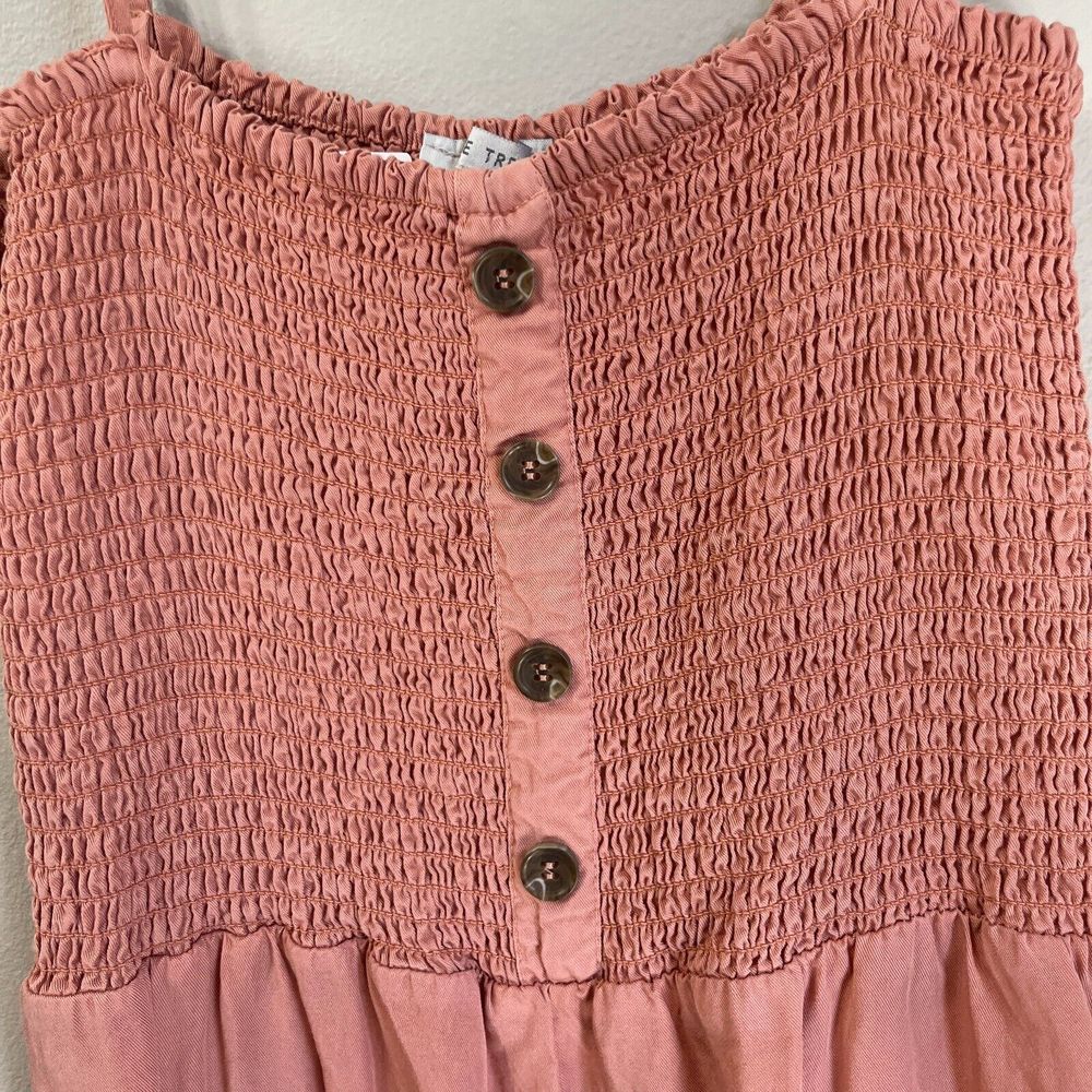Love Tree Womens Dusty Pink Jumpsuit Medium Sleeveless Culotte Smocked - Picture 5 of 8